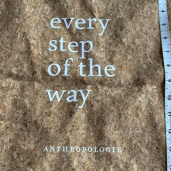 NWOT Anthropologie cork with copper glitter tote bag: “every step of the way” - Picture 7 of 8